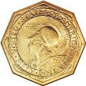 1915 Panama Pacific Fifty Dollar Gold Octagonal Obv