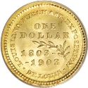 1903 Louisiana Purchase Jefferson Gold Dollar Rev
