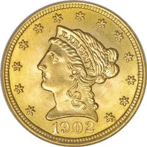 1902 Liberty Quarter Eagle Obverse